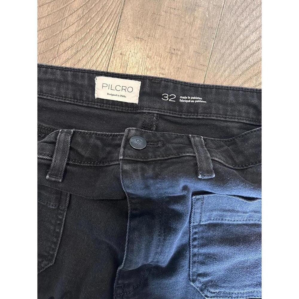 PILCRO Anthropologie The Icon Flare Jeans Mid Rise Black Wash Women’s size 32 - Picture 7 of 15